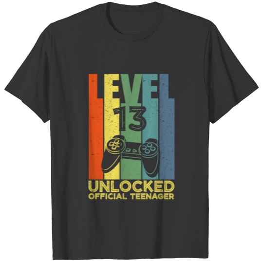 L evel 13 Unlocked Official Teenager Retro Vintage T Shirts