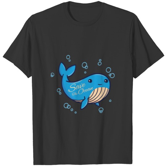 Save the Ocean Earth Day Whale Motive Blue Gift T Shirts