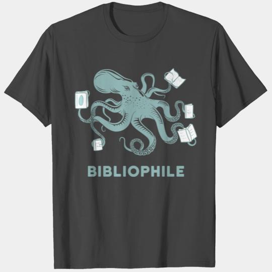 School Librarian T Shirts Octopus Reading Book Lover
