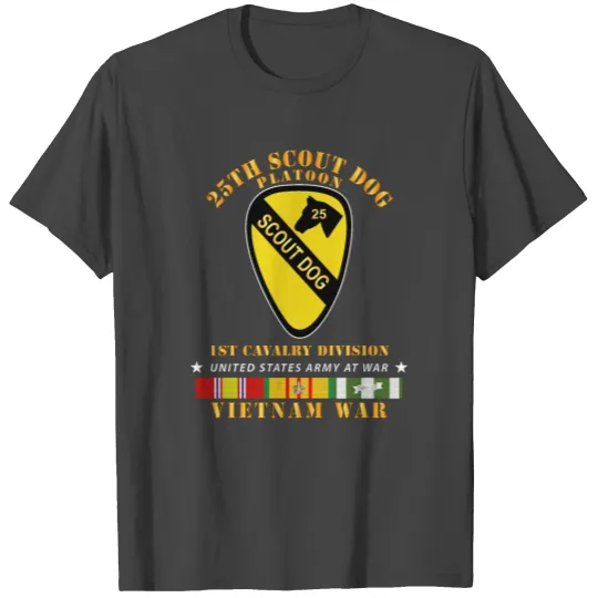 Army 25th Scout Dog Platoon 1st Cav VN SVC T Shirts