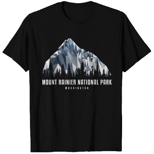 Mount Rainier National Park Low Poly Mountains Shi T Shirts
