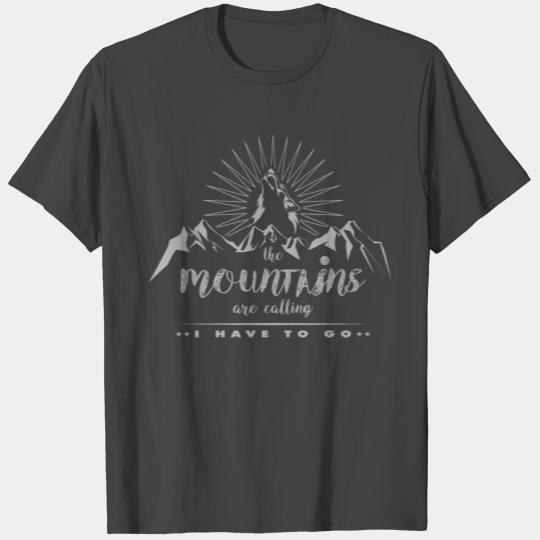 Wolf - the mountains are calling gift idea T Shirts