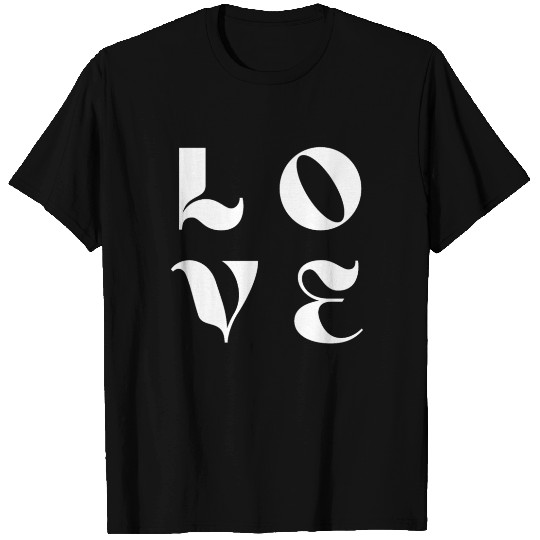 L O V E love block letters monogram calligraphy T Shirts