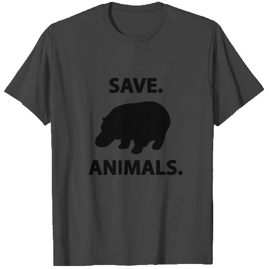 Save animals - Hippo - Go Vegan T Shirts