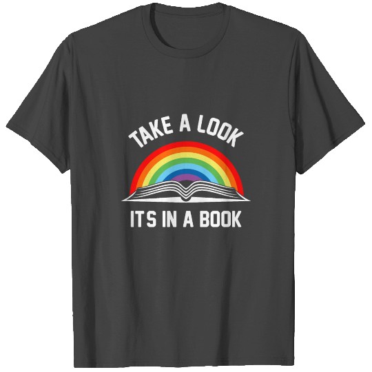 Take A Look It's A Book Retro Rainbow Reading T Shirts