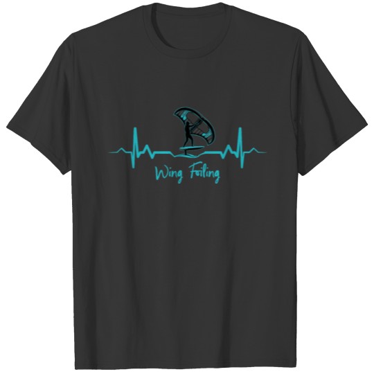Wing Foiling Wing Surfer Heartbeat T-shirt