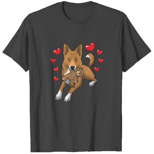Canaan Dog with stuffed animal and hearts T Shirts
