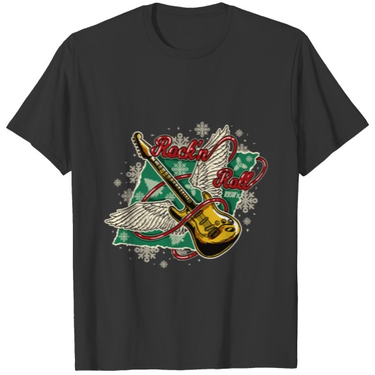 Christmas Rock n Roll Electric Guitar Rock Music T Shirts