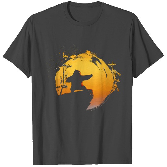 Kung Fu Panda Po Tai Chi Sunset Silhouette png T Shirts