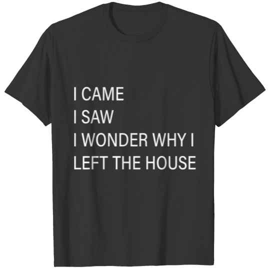 I Came I Saw I Wonder Why I Left The House T-shirt