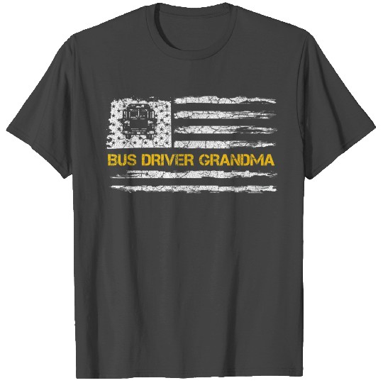 Vintage American Flag School Bus Driver Grandma T Shirts