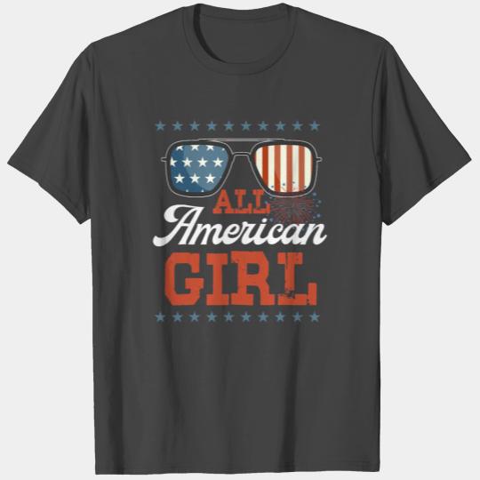 Vintage All American Girl 4th of July Retro T Shirts