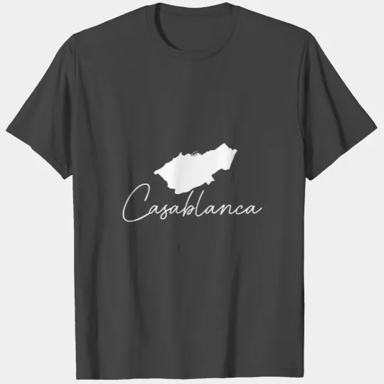 Casablanca Port City Morocco Map T Shirts