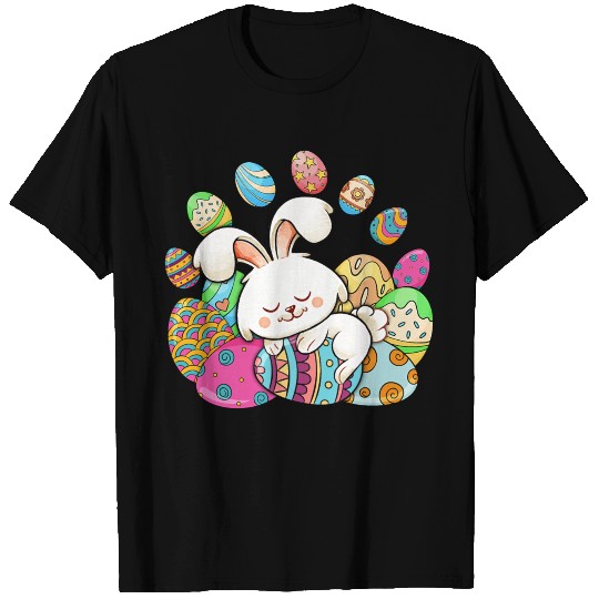 Funny Easter Bunny Feeling Comfortable With Eggs T Shirts