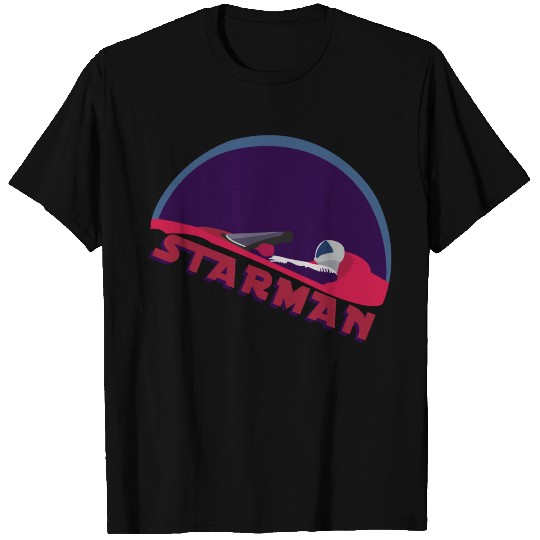 spacex starman to the moon T Shirts
