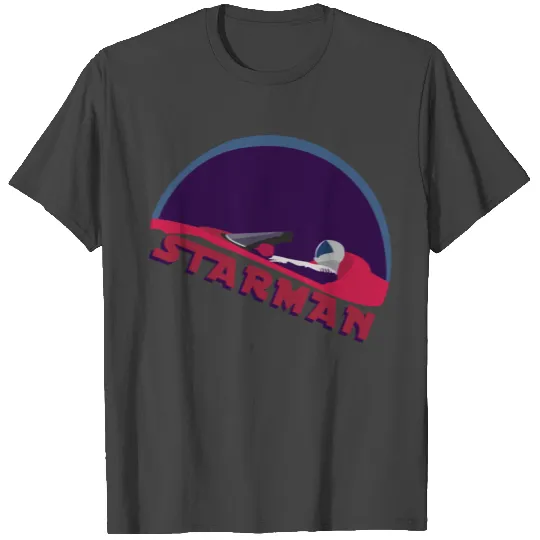 spacex starman to the moon T Shirts
