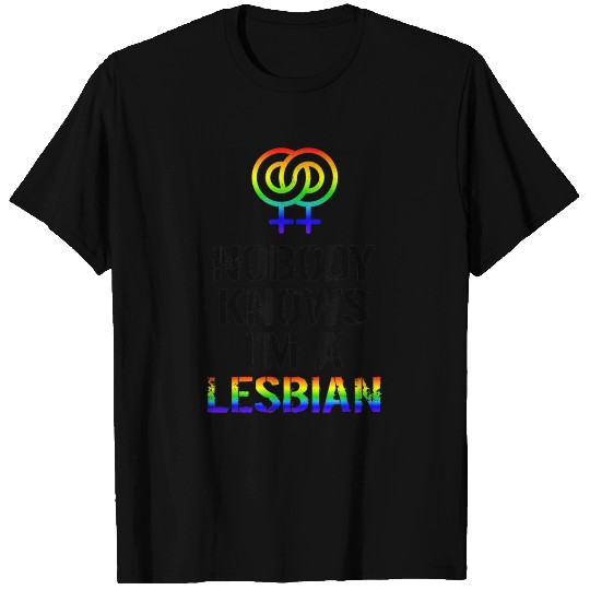 Nobody Knows Im A Lesbian LGBT Gift Gay Lesbian T Shirts