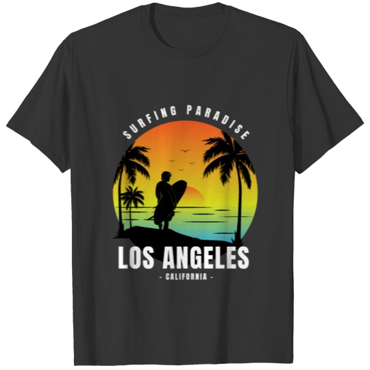 Born To Surf Los Angeles Retro Surfing T Shirts