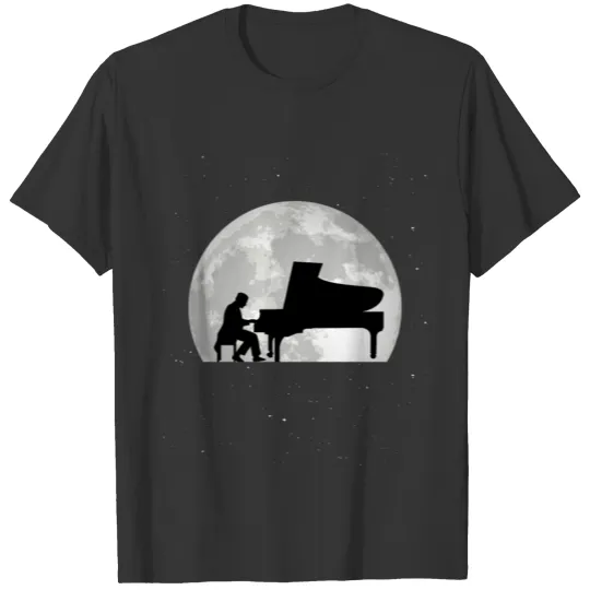 Piano Moon Pianist T Shirts