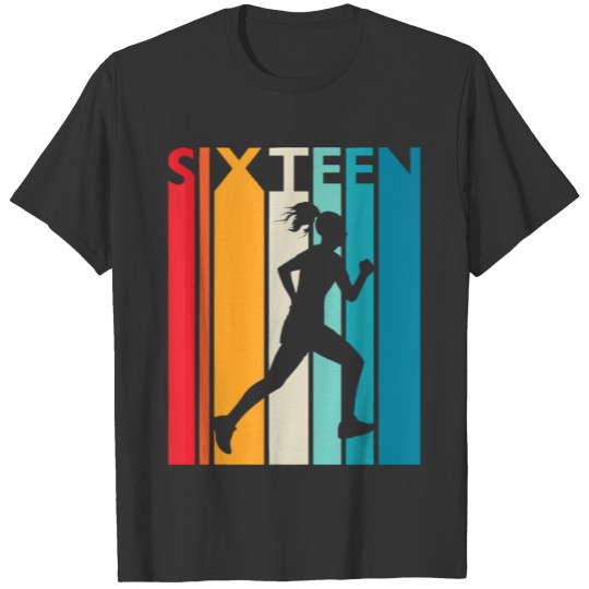 16th Birthday Gift Sixteen Vintage Running 16 Year T Shirts