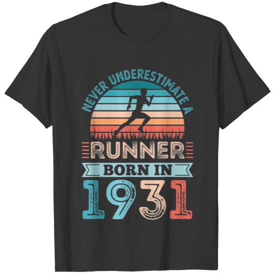 Runner born in 1931 90th Birthday Gift Running Dad T Shirts