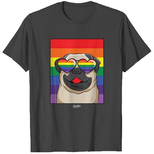 Pug Gay Pride Flag LGBT Pug Pride Funny Pug Lover T Shirts