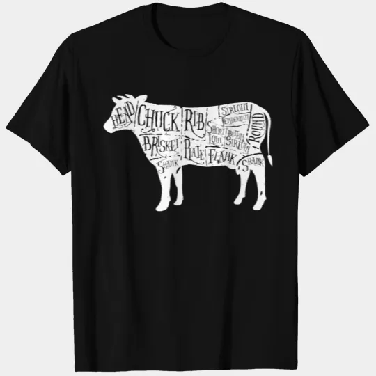 Cow Butcher Tees Beef Cuts Diagram T Shirts