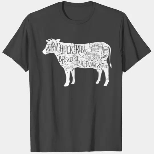 Cow Butcher Tees Beef Cuts Diagram T Shirts
