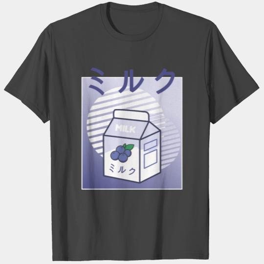 Kawaii Cow Retro Japanese Blueberry Milk T Shirts