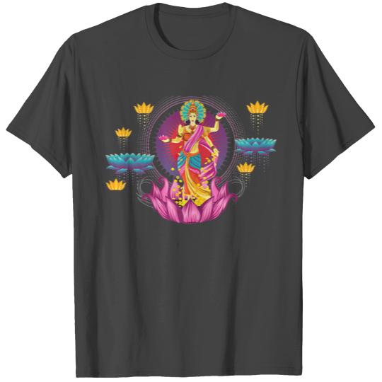 Beautiful Lakshmi Hindu Goddess of Wealth T Shirts