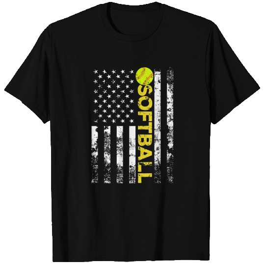 American Flag Softball Team christmas present birt T Shirts