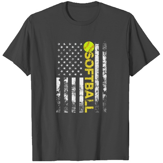 American Flag Softball Team christmas present birt T Shirts