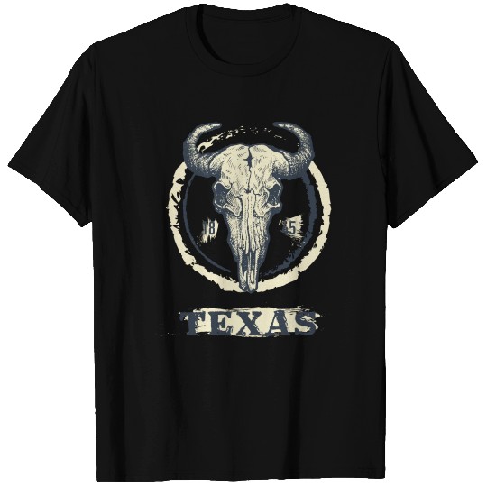Texas 1845, bull, skull T Shirts