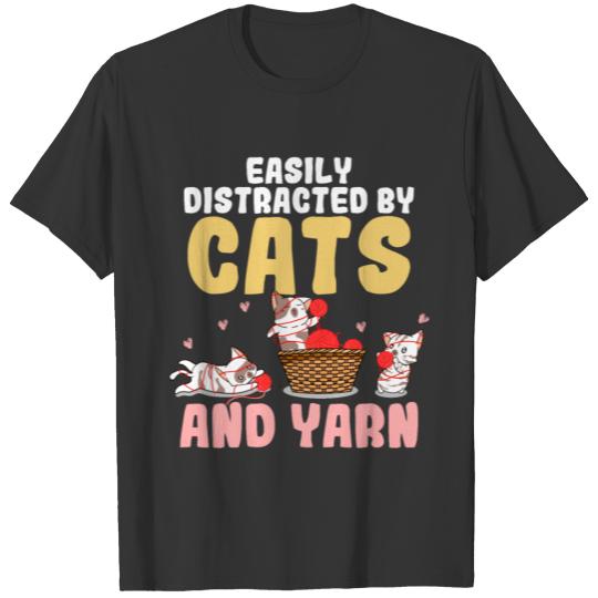 Cats Yarn Cat Lover Crochet Knitting Cats T-shirt