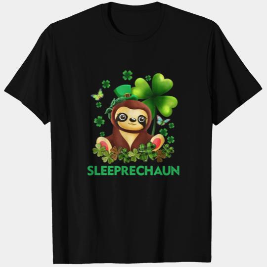 St Patricks Day Sloth Green Buffalo Plaid Shamrock T Shirts