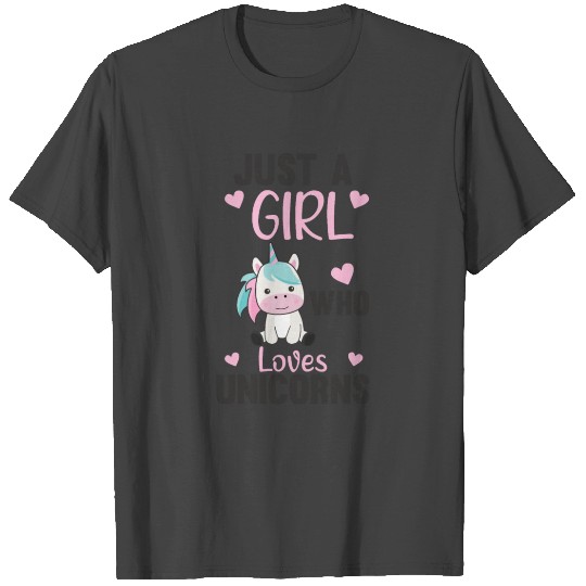 Just A Girl Who Loves Unicorns Pink T Shirts