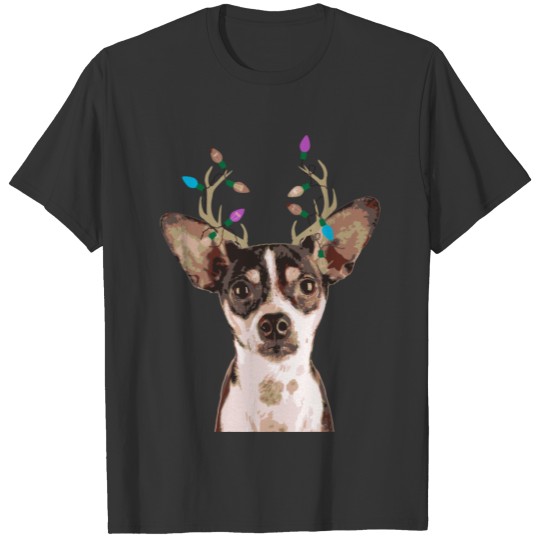 Rat Terrier Reindeer Christmas Dog T Shirts
