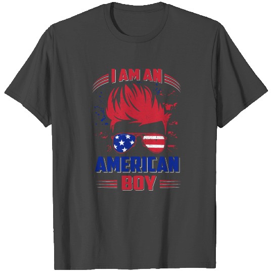 I am an american boy stars and stripes sunglasses T Shirts