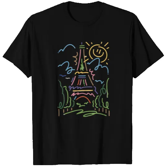 Eiffel Tower Paris Hand Painted Paris France T Shirts