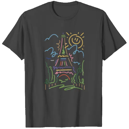 Eiffel Tower Paris Hand Painted Paris France T Shirts