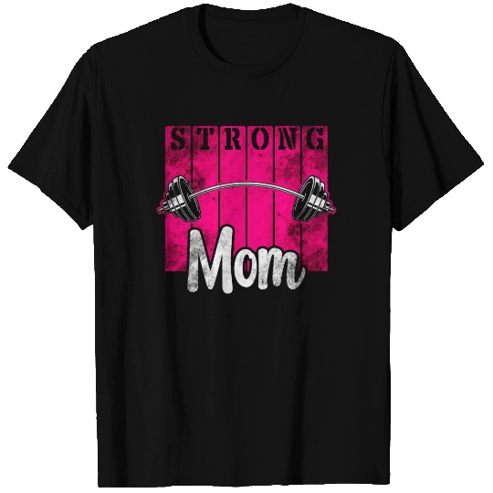 Womens Strong Mom Workout Gym T Shirts