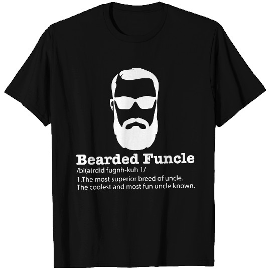Bearded Funcle Funny Uncle Bearded Definition T Shirts
