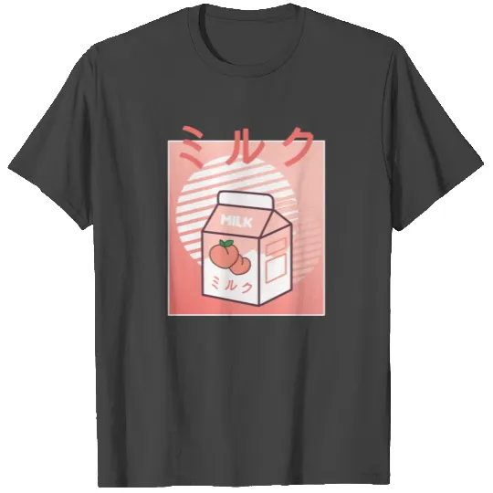 Kawaii Cow Retro Japanese Peach Milk T Shirts