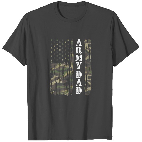 Mens Vintage US Flag Army Dad Veteran Father Fathe T Shirts