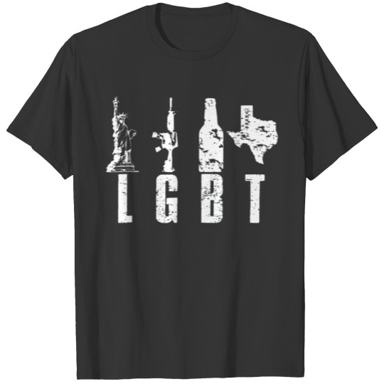 Liberty Guns Beer Texas T Parody LGBT T-shirt