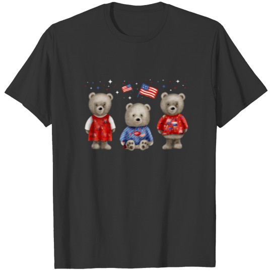 4th of July Teddy Bears outfit fourth of july gift T Shirts
