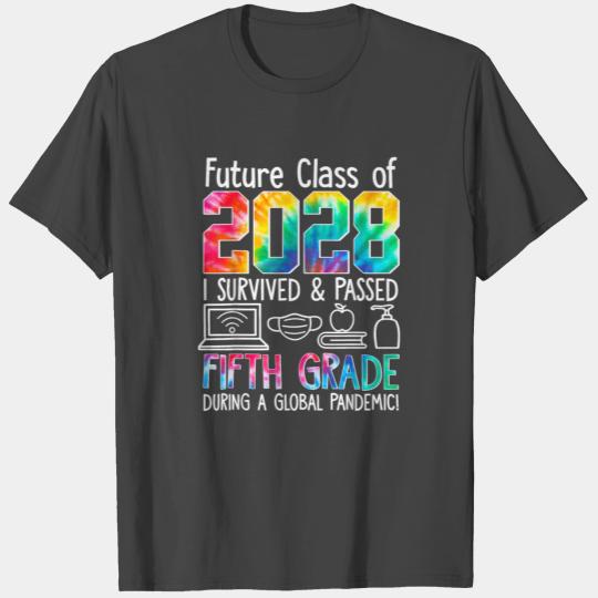 Colourful Class Of 2028 Fifth Grade Back To School T Shirts