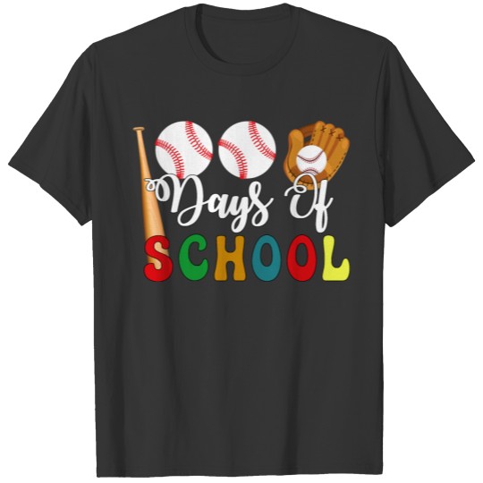 Happy 100th, 100 Days of School Baseball Bat Spor T Shirts