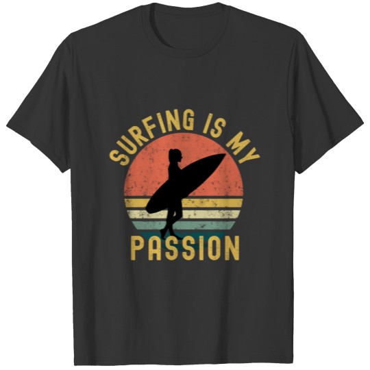 Surfing Is My Passion Surfer Girl Retro T-shirt