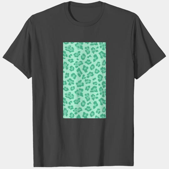 Light Mint Seafoam Green Leopard Print T Shirts